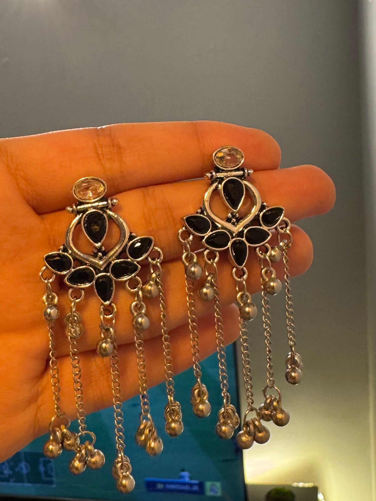 Black oxidized Jhumki🖤
