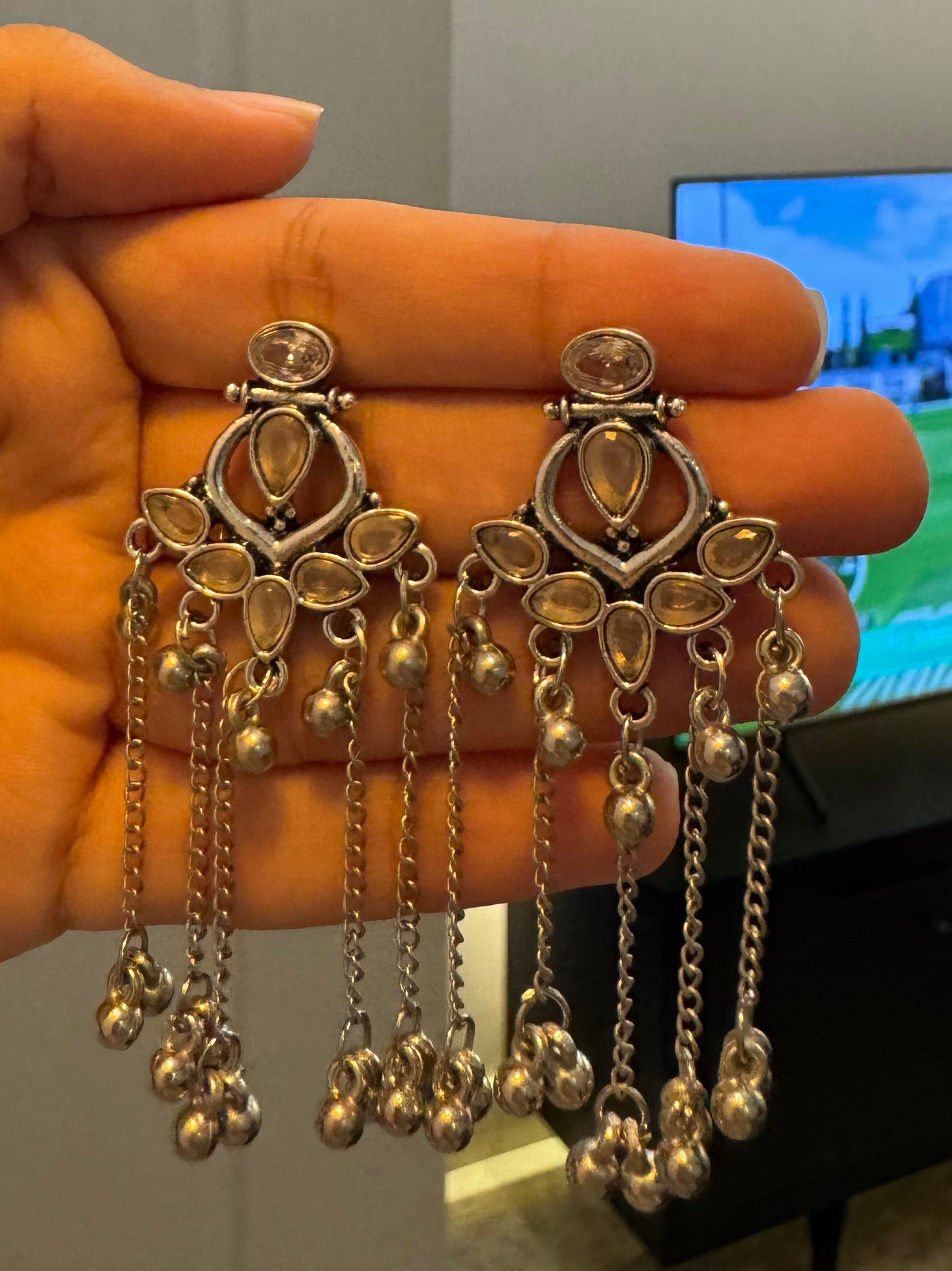 Tea pink oxidized Jhumki🌸
