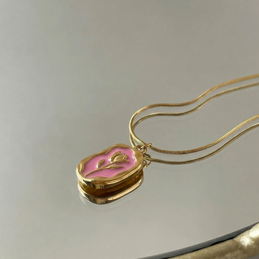 Pink Tulip Necklace