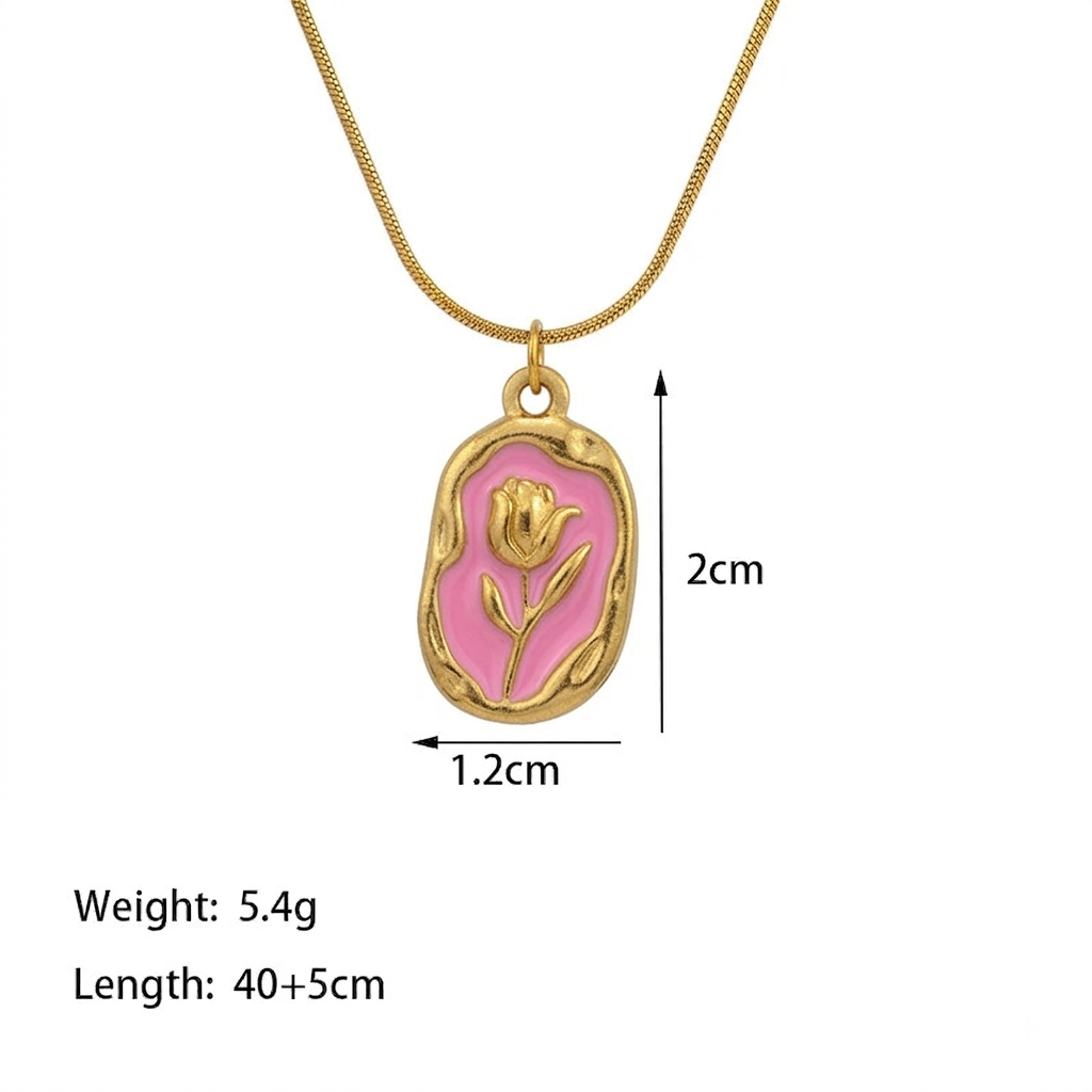 Pink Tulip Necklace
